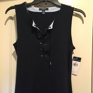 Chaps Beach View Capri Navy Dress
